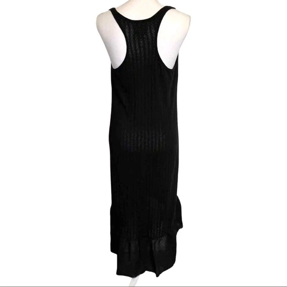 Denim & Supply Ralph Lauren Black Jersey Knit Maxi Dress Oversized Ruffle Hem - Picture 8 of 11